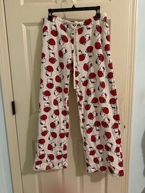 Sanrio Hello Kitty Red & White Strawberry Pajama Pants